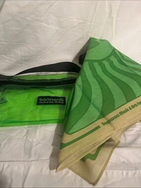 Bonnaroo Fanny Hip Pack Belt Bag and bandana green clear festival June 2023